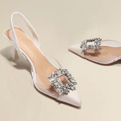 Women's High Heels - Crystal Pointed Toe Platform Pumps | Comfortable Party Shoes - ZOOMNSTORE