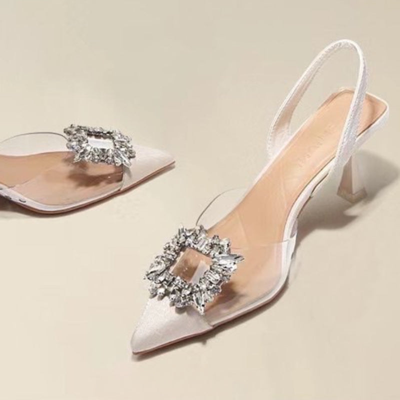 Women's High Heels - Crystal Pointed Toe Platform Pumps | Comfortable Party Shoes - ZOOMNSTORE