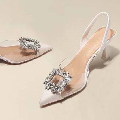 Women's High Heels - Crystal Pointed Toe Platform Pumps | Comfortable Party Shoes - ZOOMNSTORE
