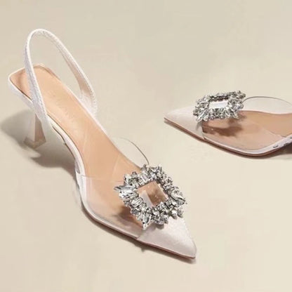 Women's High Heels - Crystal Pointed Toe Platform Pumps | Comfortable Party Shoes - ZOOMNSTORE