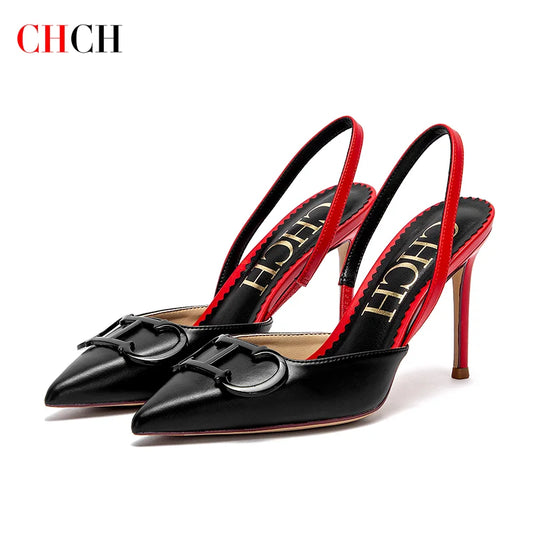 Women's High Heels - Strappy Pointed Toe Pumps With 9cm Thin Heel Platform - ZOOMNSTORE