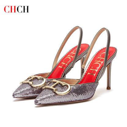 Women's High Heels - Strappy Pointed Toe Pumps With 9cm Thin Heel Platform - ZOOMNSTORE