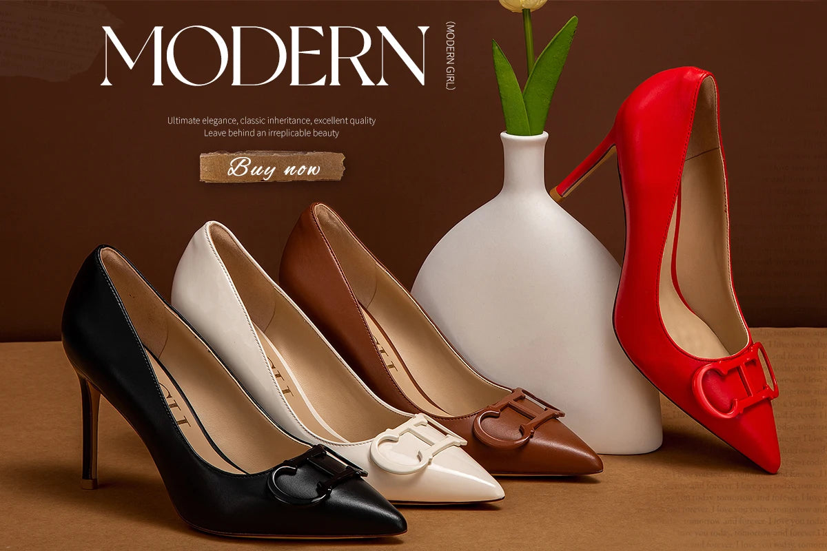 Women's High Heels - Strappy Pointed Toe Pumps With 9cm Thin Heel Platform - ZOOMNSTORE