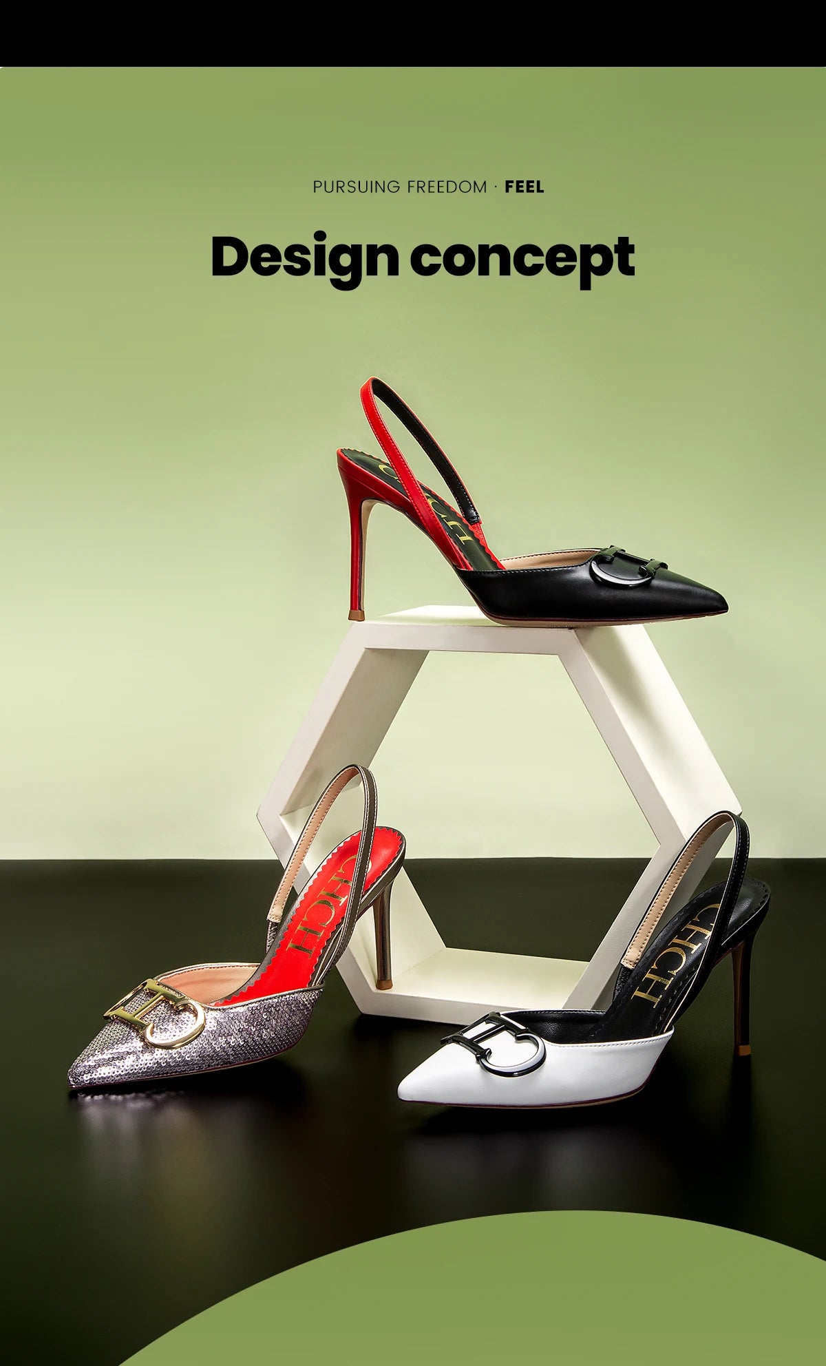 Women's High Heels - Strappy Pointed Toe Pumps With 9cm Thin Heel Platform - ZOOMNSTORE