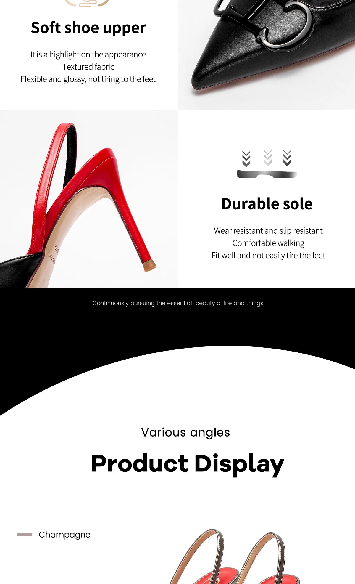 Women's High Heels - Strappy Pointed Toe Pumps With 9cm Thin Heel Platform - ZOOMNSTORE