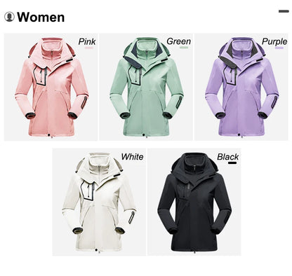 Women's Hiking Jacket - 3 In 1 Waterproof Windproof Fleece Outdoor Coat - ZOOMNSTORE