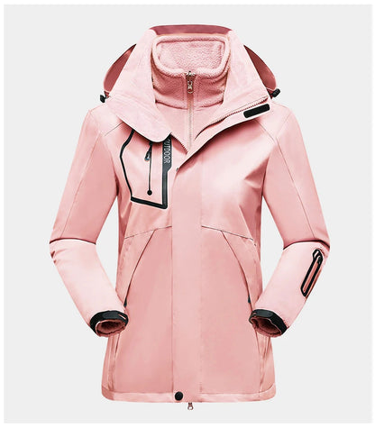 Women's Hiking Jacket - 3 In 1 Waterproof Windproof Fleece Outdoor Coat - ZOOMNSTORE