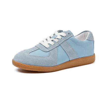 Genuine Leather Womens Sneakers - Casual Spring Flat Training Shoes - ZOOMNSTORE