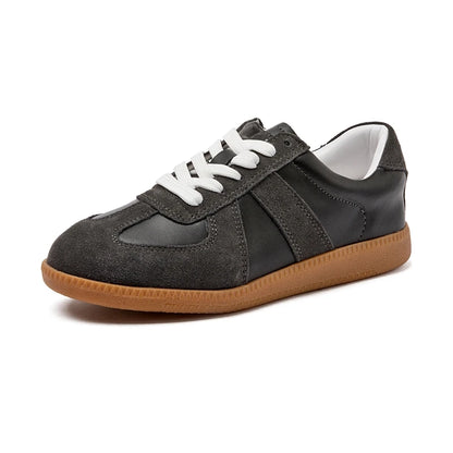 Genuine Leather Womens Sneakers - Casual Spring Flat Training Shoes - ZOOMNSTORE