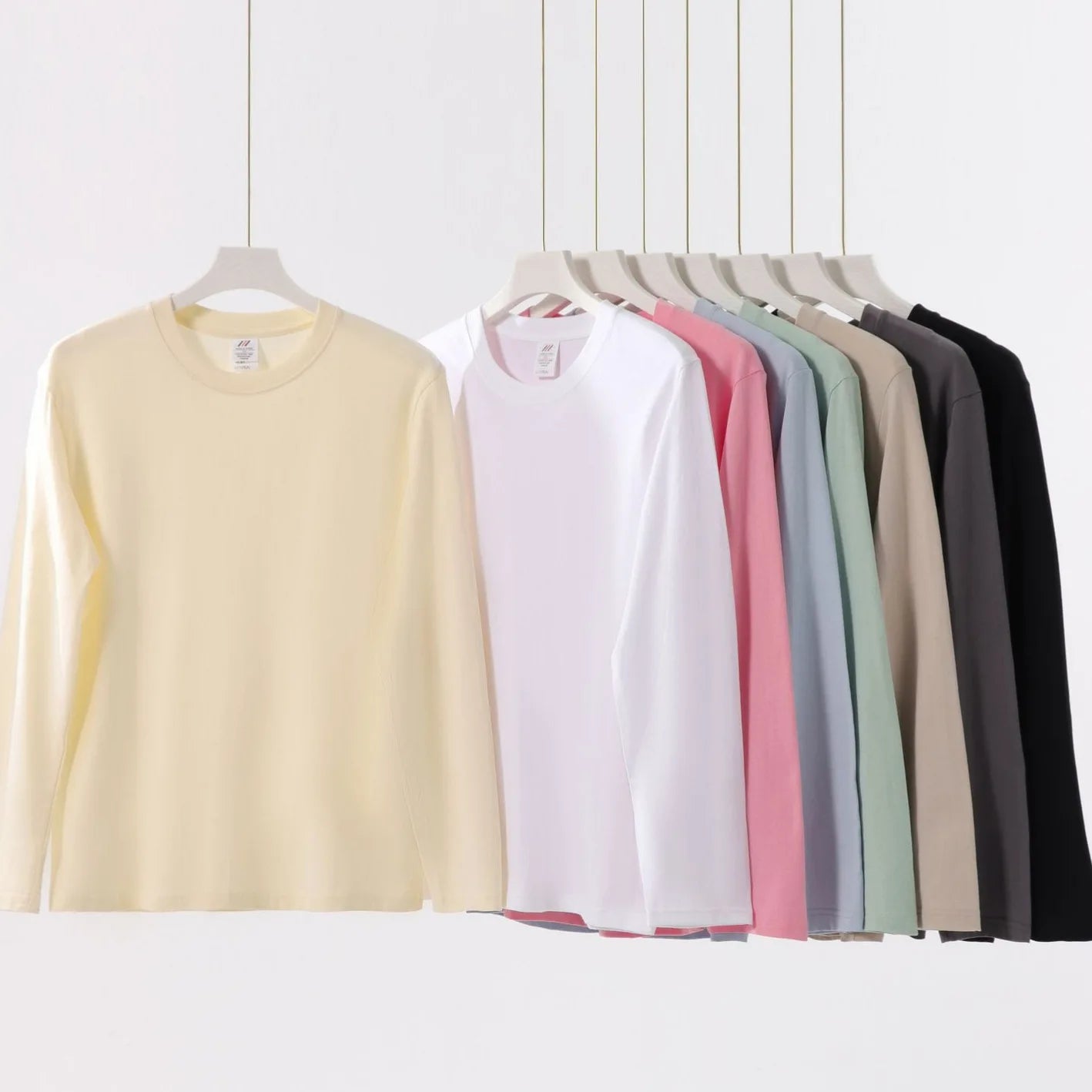 Women's Long Sleeve T-Shirt – Cotton Casual Streetwear Harajuku Style Solid White Tee - ZOOMNSTORE