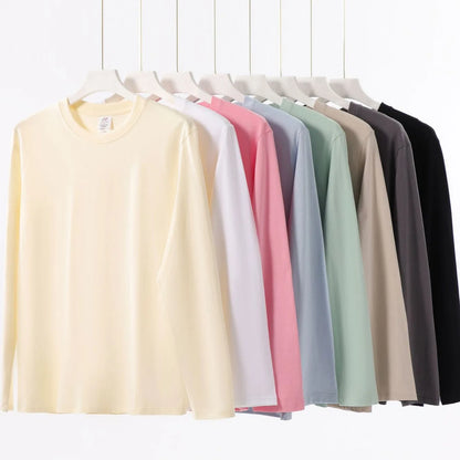 Women's Long Sleeve T-Shirt – Cotton Casual Streetwear Harajuku Style Solid White Tee - ZOOMNSTORE