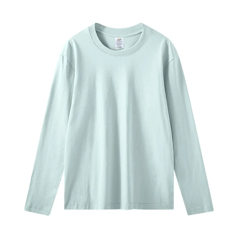 Women's Long Sleeve T-Shirt – Cotton Casual Streetwear Harajuku Style Solid White Tee - ZOOMNSTORE