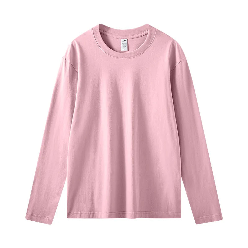Women's Long Sleeve T-Shirt – Cotton Casual Streetwear Harajuku Style Solid White Tee - ZOOMNSTORE