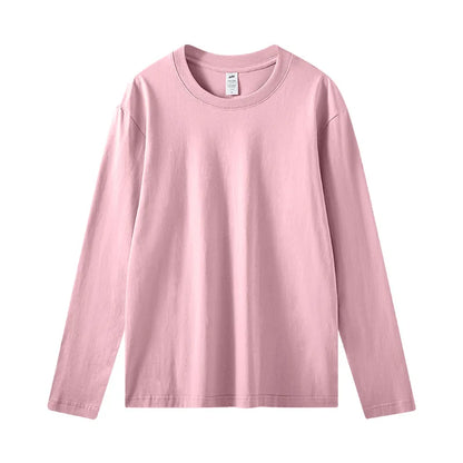 Women's Long Sleeve T-Shirt – Cotton Casual Streetwear Harajuku Style Solid White Tee - ZOOMNSTORE