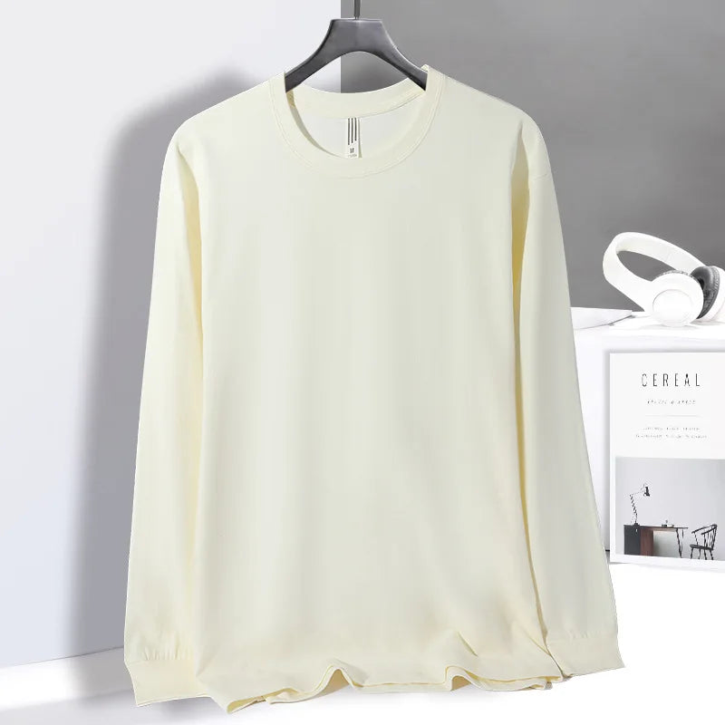Women's Long Sleeve T-Shirt – Cotton Casual Streetwear Harajuku Style Solid White Tee - ZOOMNSTORE