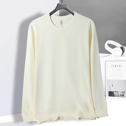 Women's Long Sleeve T-Shirt – Cotton Casual Streetwear Harajuku Style Solid White Tee - ZOOMNSTORE