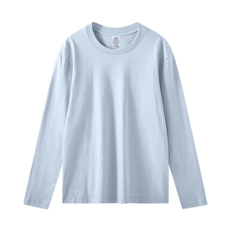 Women's Long Sleeve T-Shirt – Cotton Casual Streetwear Harajuku Style Solid White Tee - ZOOMNSTORE