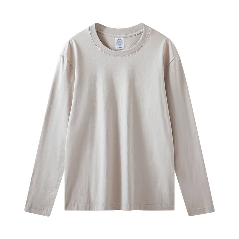Women's Long Sleeve T-Shirt – Cotton Casual Streetwear Harajuku Style Solid White Tee - ZOOMNSTORE