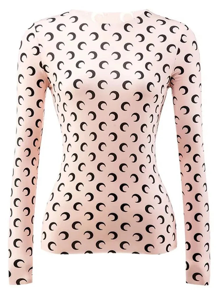 Women's Long Sleeve T-Shirt - Slim Fit Cotton Polyester Casual Tops | Breathable Mesh - ZOOMNSTORE