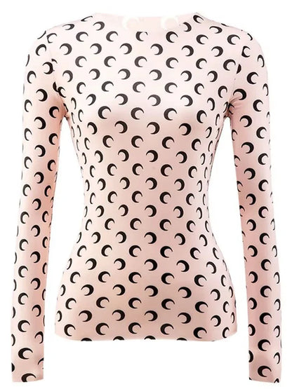 Women's Long Sleeve T-Shirt - Slim Fit Cotton Polyester Casual Tops | Breathable Mesh - ZOOMNSTORE