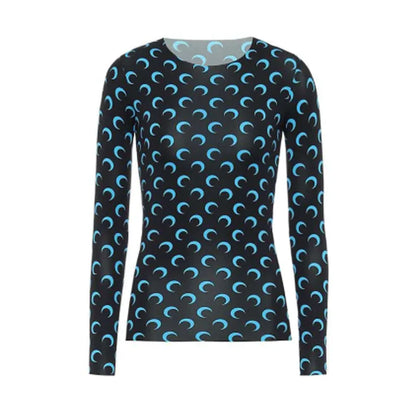 Women's Long Sleeve T-Shirt - Slim Fit Cotton Polyester Casual Tops | Breathable Mesh - ZOOMNSTORE