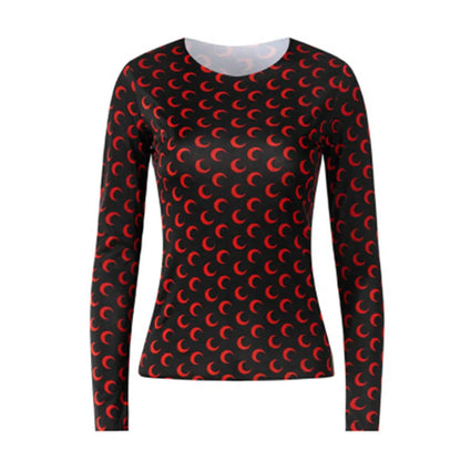 Women's Long Sleeve T-Shirt - Slim Fit Cotton Polyester Casual Tops | Breathable Mesh - ZOOMNSTORE