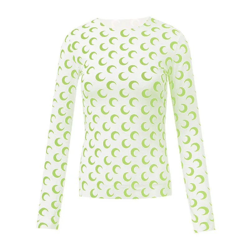 Women's Long Sleeve T-Shirt - Slim Fit Cotton Polyester Casual Tops | Breathable Mesh - ZOOMNSTORE