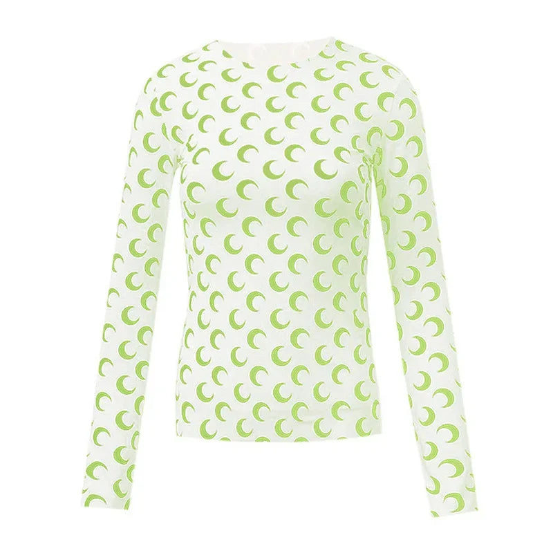 Women's Long Sleeve T-Shirt - Slim Fit Cotton Polyester Casual Tops | Breathable Mesh - ZOOMNSTORE