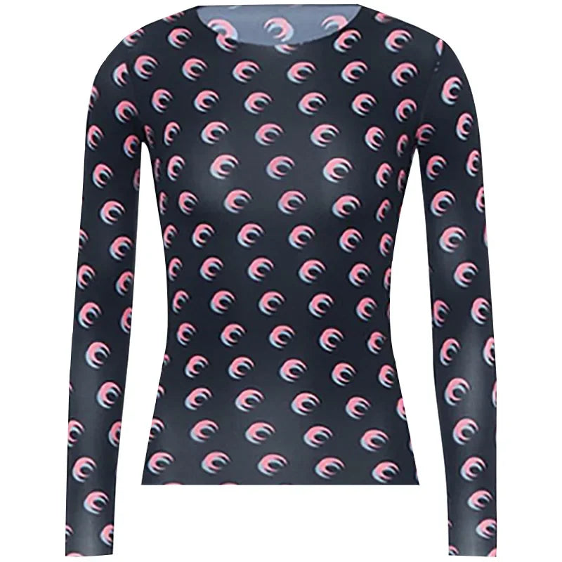 Women's Long Sleeve T-Shirt - Slim Fit Cotton Polyester Casual Tops | Breathable Mesh - ZOOMNSTORE