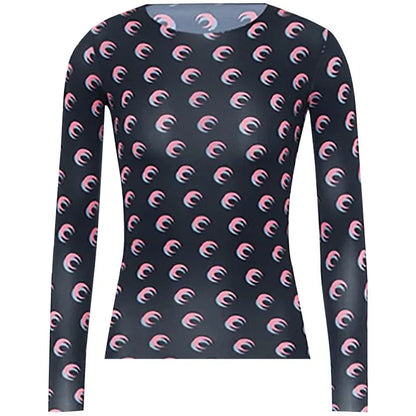 Women's Long Sleeve T-Shirt - Slim Fit Cotton Polyester Casual Tops | Breathable Mesh - ZOOMNSTORE