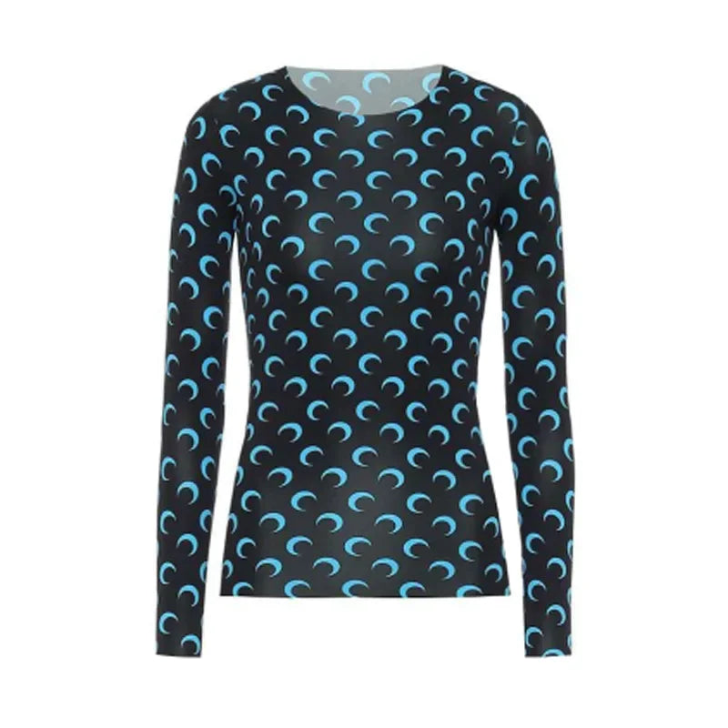 Women's Long Sleeve T-Shirt - Slim Fit Cotton Polyester Casual Tops | Breathable Mesh - ZOOMNSTORE