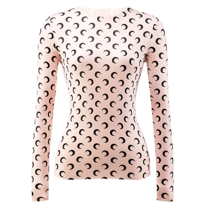 Women's Long Sleeve T-Shirt - Slim Fit Cotton Polyester Casual Tops | Breathable Mesh - ZOOMNSTORE