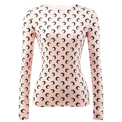 Women's Long Sleeve T-Shirt - Slim Fit Cotton Polyester Casual Tops | Breathable Mesh - ZOOMNSTORE