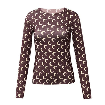 Women's Long Sleeve T-Shirt - Slim Fit Cotton Polyester Casual Tops | Breathable Mesh - ZOOMNSTORE