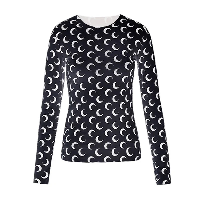 Women's Long Sleeve T-Shirt - Slim Fit Cotton Polyester Casual Tops | Breathable Mesh - ZOOMNSTORE