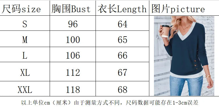 Women's Long Sleeve Top - Elegant V-Neck Pleated Button Solid Color Tee - ZOOMNSTORE