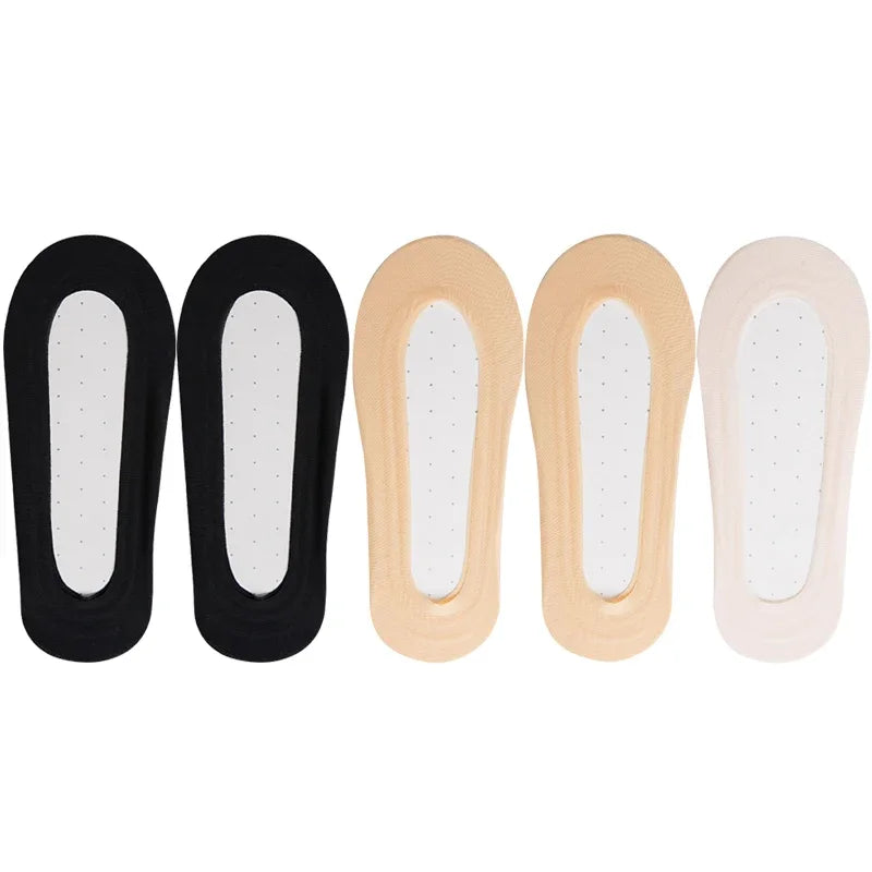 Womens No-Show Ankle Socks - 5 Pairs Cotton Invisible Low Cut Summer Boat Socks - ZOOMNSTORE