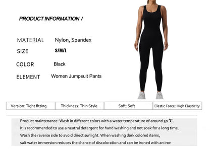 Women's Seamless Yoga Set | Ribbed One Piece Fitness Jumpsuit - High Waist Workout - ZOOMNSTORE