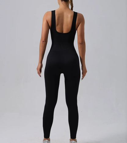 Women's Seamless Yoga Set | Ribbed One Piece Fitness Jumpsuit - High Waist Workout - ZOOMNSTORE