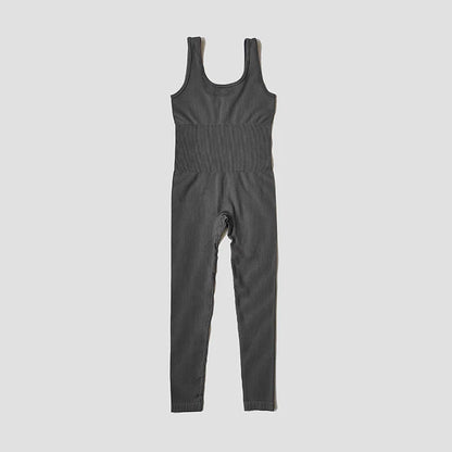 Women's Seamless Yoga Set | Ribbed One Piece Fitness Jumpsuit - High Waist Workout - ZOOMNSTORE