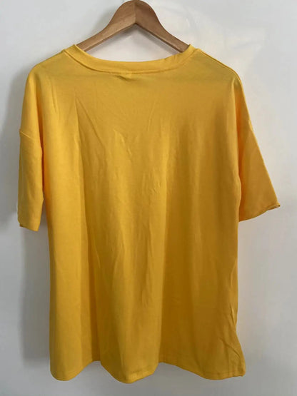 Women's Short Sleeve T Shirt - Cotton Broadcloth Polyester Fabric Top, Loose Fit Tee - ZOOMNSTORE