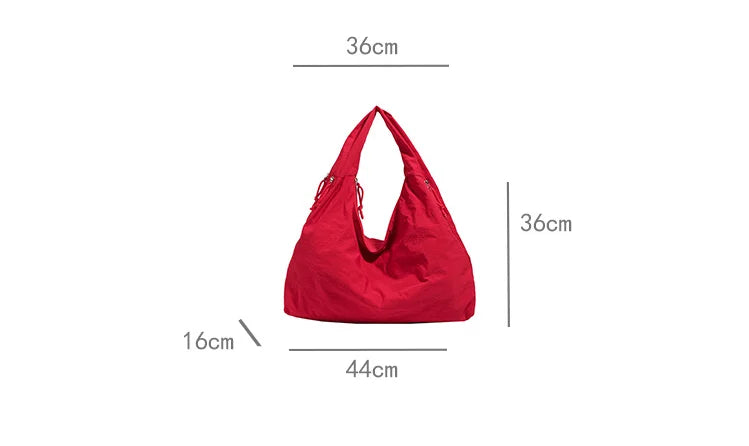 Women's Shoulder Bag - Soft Cloth Casual Tote With Zipper Closure, Large Capacity - ZOOMNSTORE