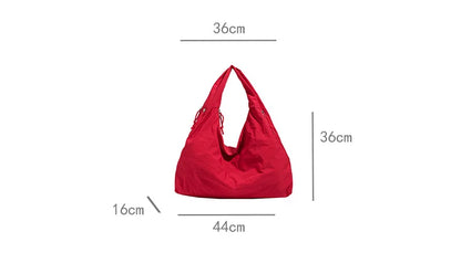 Women's Shoulder Bag - Soft Cloth Casual Tote With Zipper Closure, Large Capacity - ZOOMNSTORE