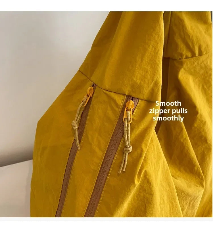 Women's Shoulder Bag - Soft Cloth Casual Tote With Zipper Closure, Large Capacity - ZOOMNSTORE