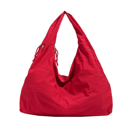 Women's Shoulder Bag - Soft Cloth Casual Tote With Zipper Closure, Large Capacity - ZOOMNSTORE