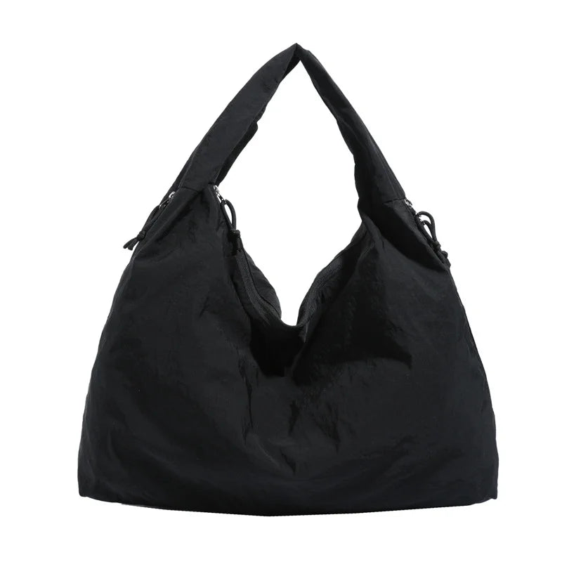 Women's Shoulder Bag - Soft Cloth Casual Tote With Zipper Closure, Large Capacity - ZOOMNSTORE