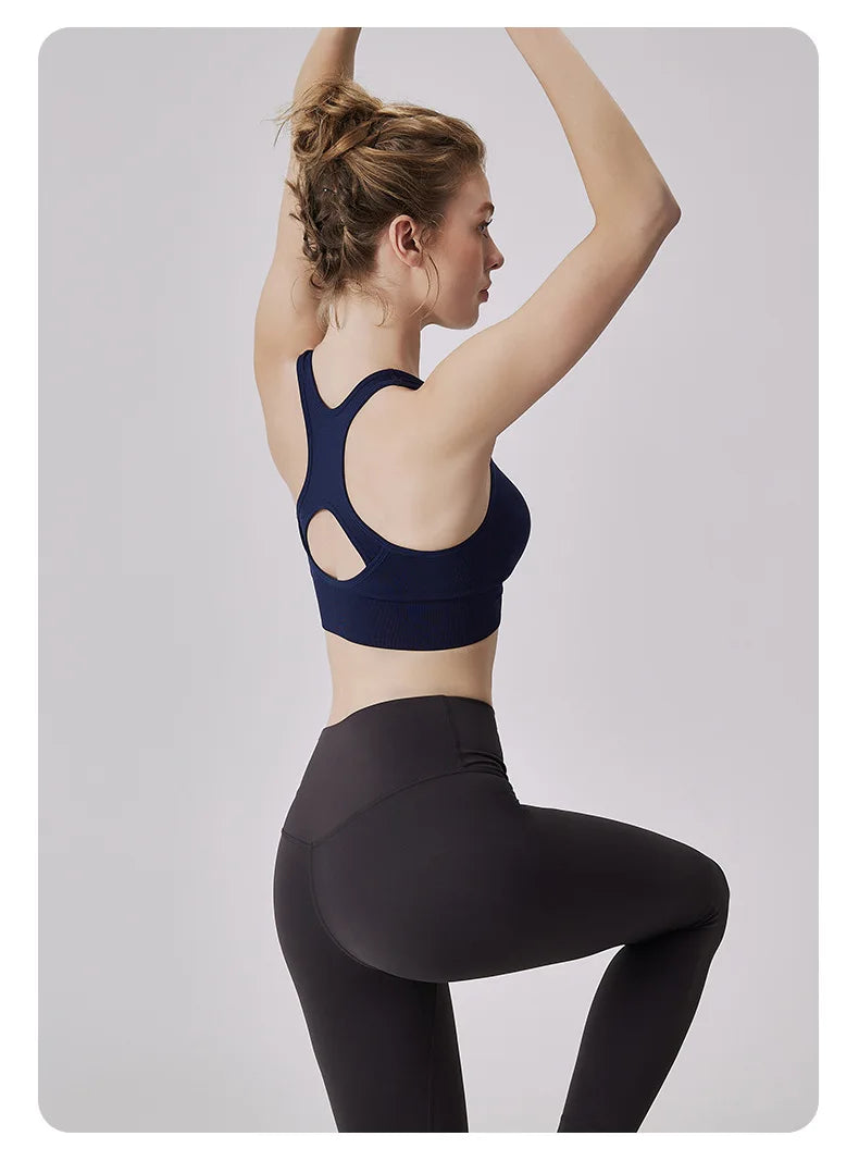 Women's Sports Bra - Plus Size Zipper Shock Resistant Bra with Gathered Brassiere Support - ZOOMNSTORE