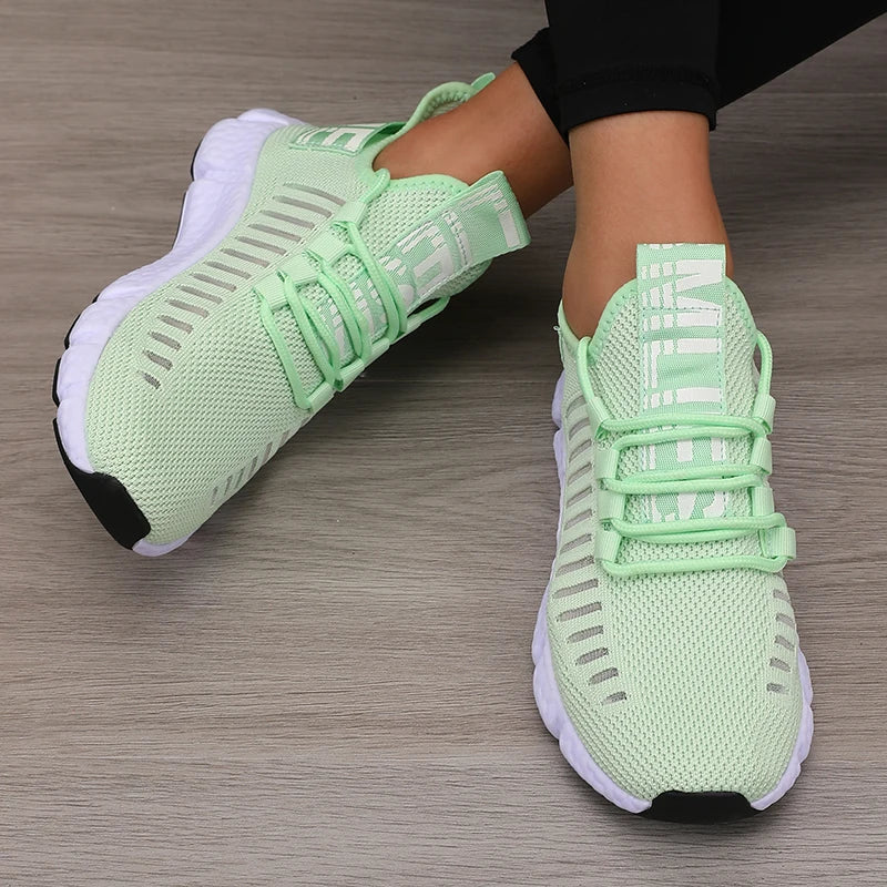 Women's Sports Shoes Lightweight Breathable Mesh Sneakers With Jogging Strap - ZOOMNSTORE