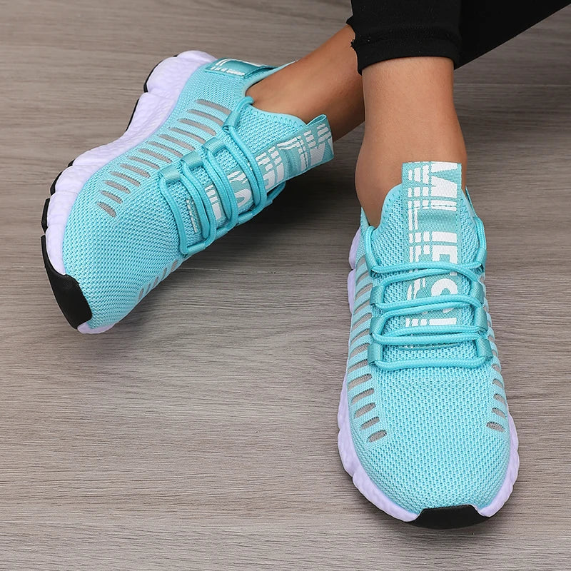 Women's Sports Shoes Lightweight Breathable Mesh Sneakers With Jogging Strap - ZOOMNSTORE