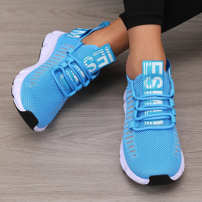 Women's Sports Shoes Lightweight Breathable Mesh Sneakers With Jogging Strap - ZOOMNSTORE